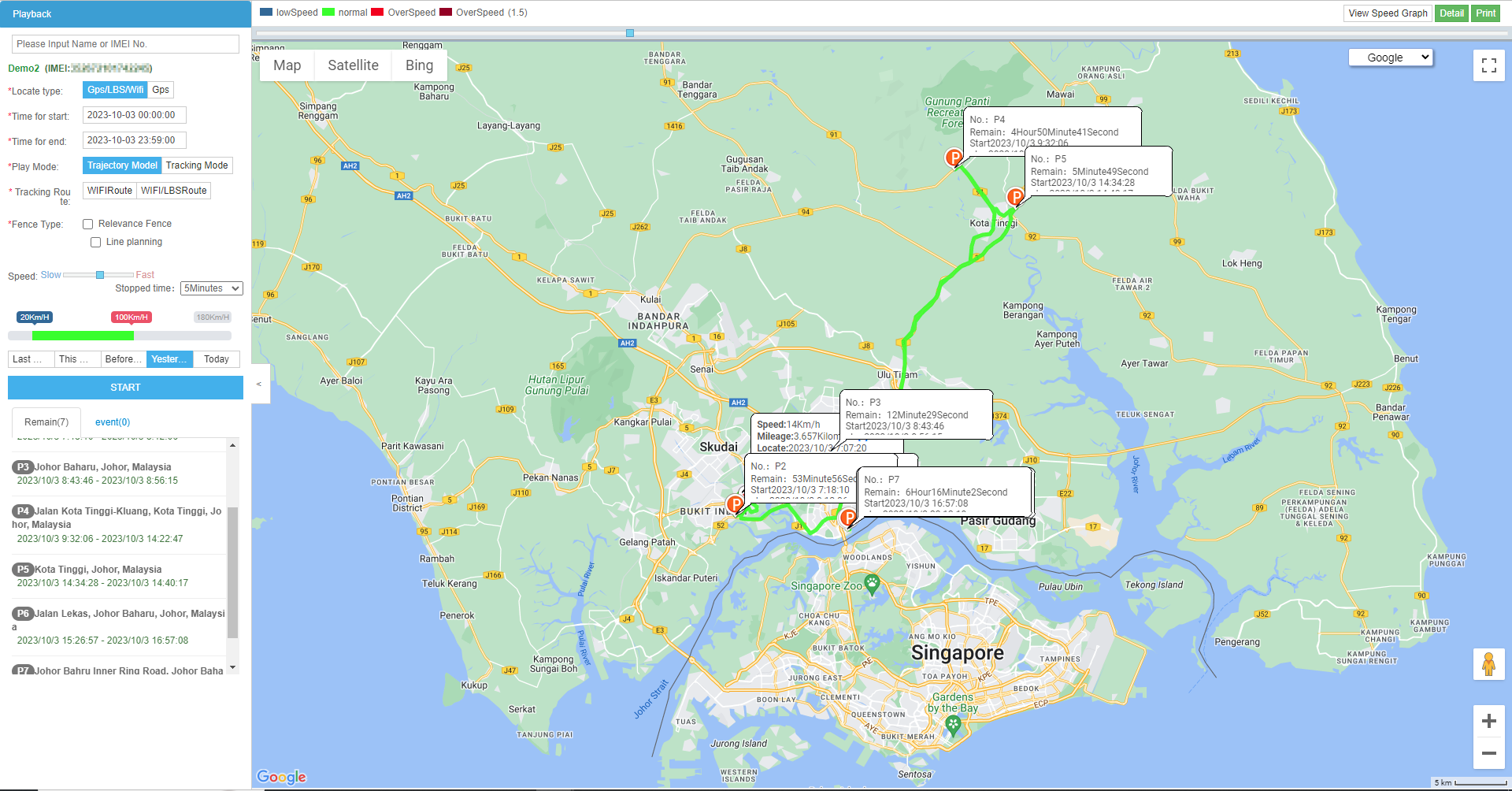 WETRACK Standard playback screen